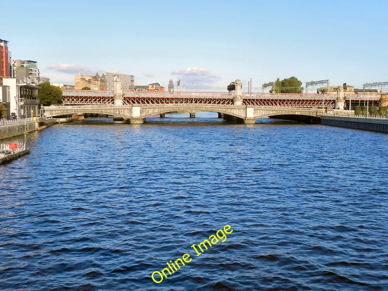 Photo 6x4 George V and Caledonian Railway Bridges, River Clyde Glasgow Ge c2010