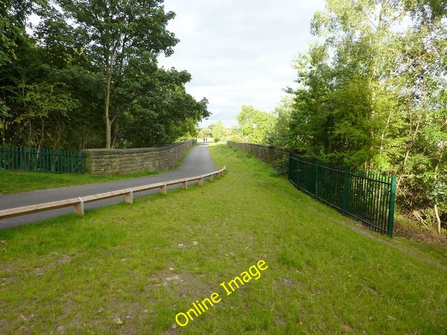 Photo 6x4 Footpath on former railway Padiham The stone walls are the brid c2010