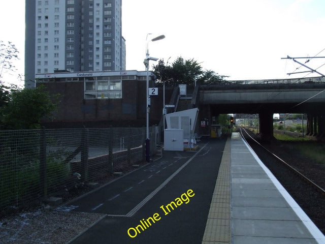 Photo 6x4 Cardonald railway station Looking west. The gap between the lin c2010