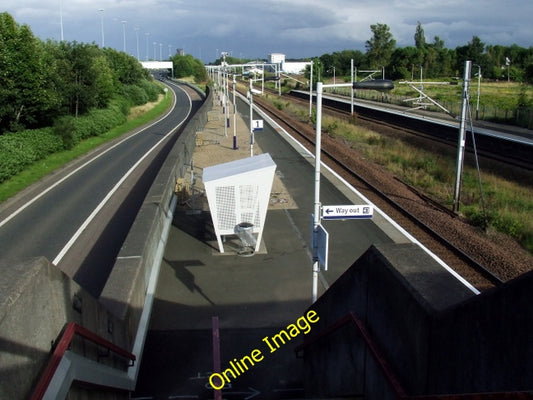 Photo 6x4 Cardonald railway station The Glasgow bound platform. The road  c2010