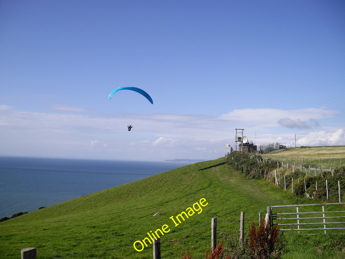 Photo 6x4 Hang-gliding near the radar-station, Aberystwyth  c2010