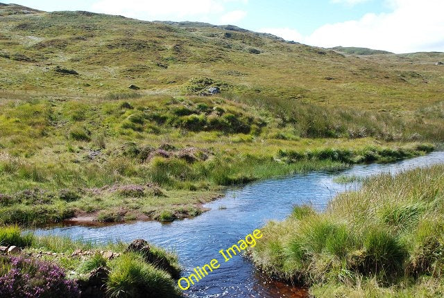 Photo 6x4 Allt Creag nan Gobhar Looking across the burn just above the re c2010