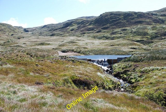 Photo 6x4 Dam on the Allt Creag nan Gobhar Looking upstream into one of t c2010