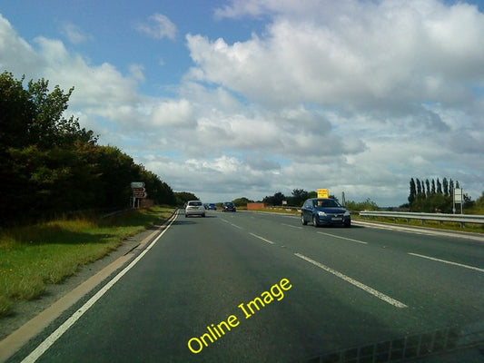 Photo 6x4 A59 approaching the bridge over the railway Flaxby  c2010