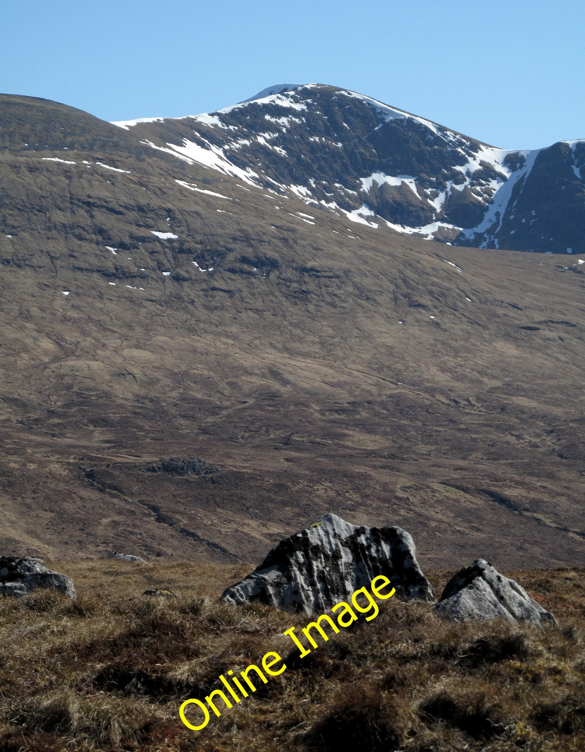 Photo 6x4 Embedded Boulders on Heather Moorland Allt Coire Maol Chaluim T c2010