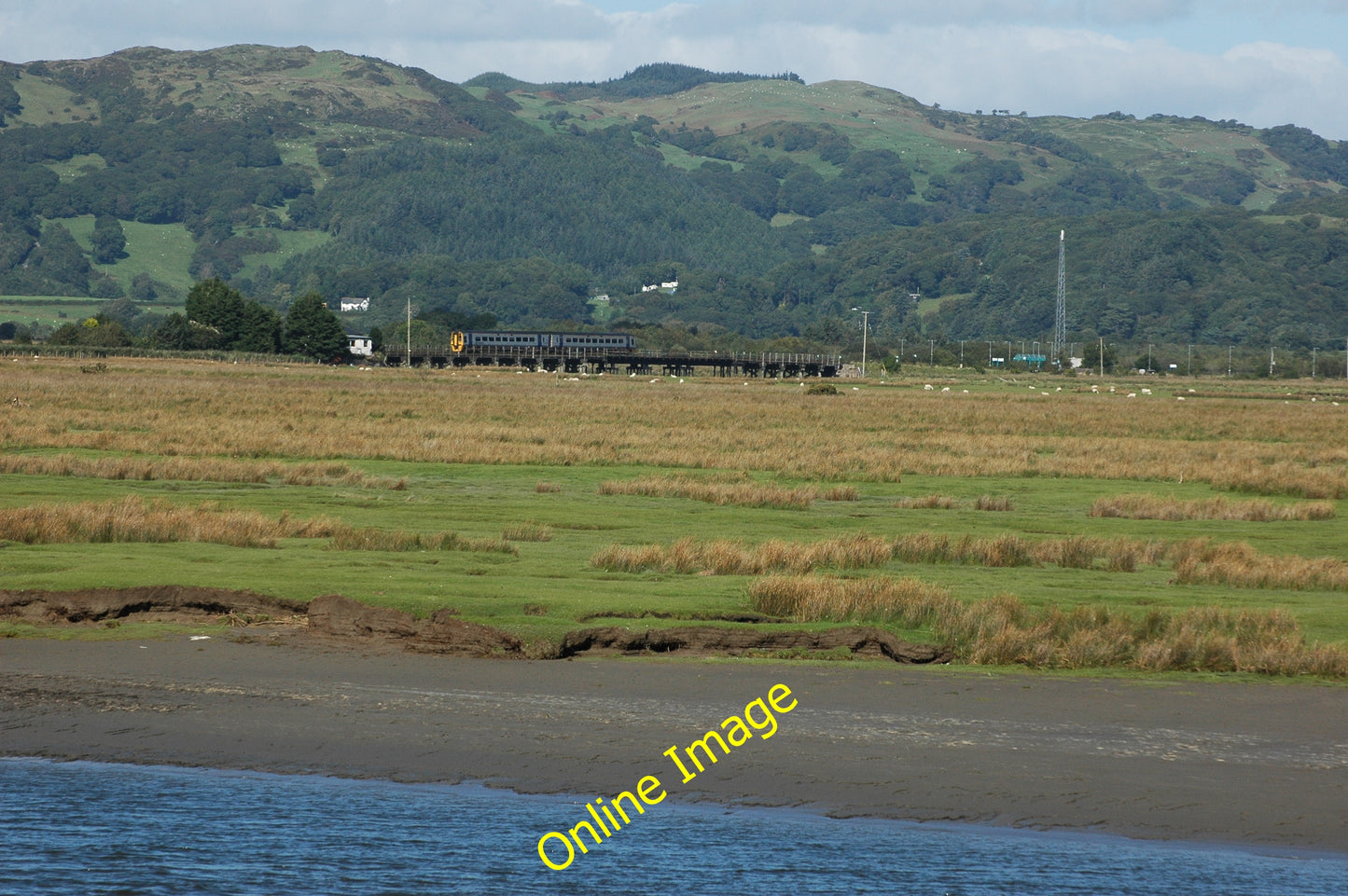 Photo 6x4 Train crossing the Dyfi Glandyfi A train crossing the bridge ov c2010