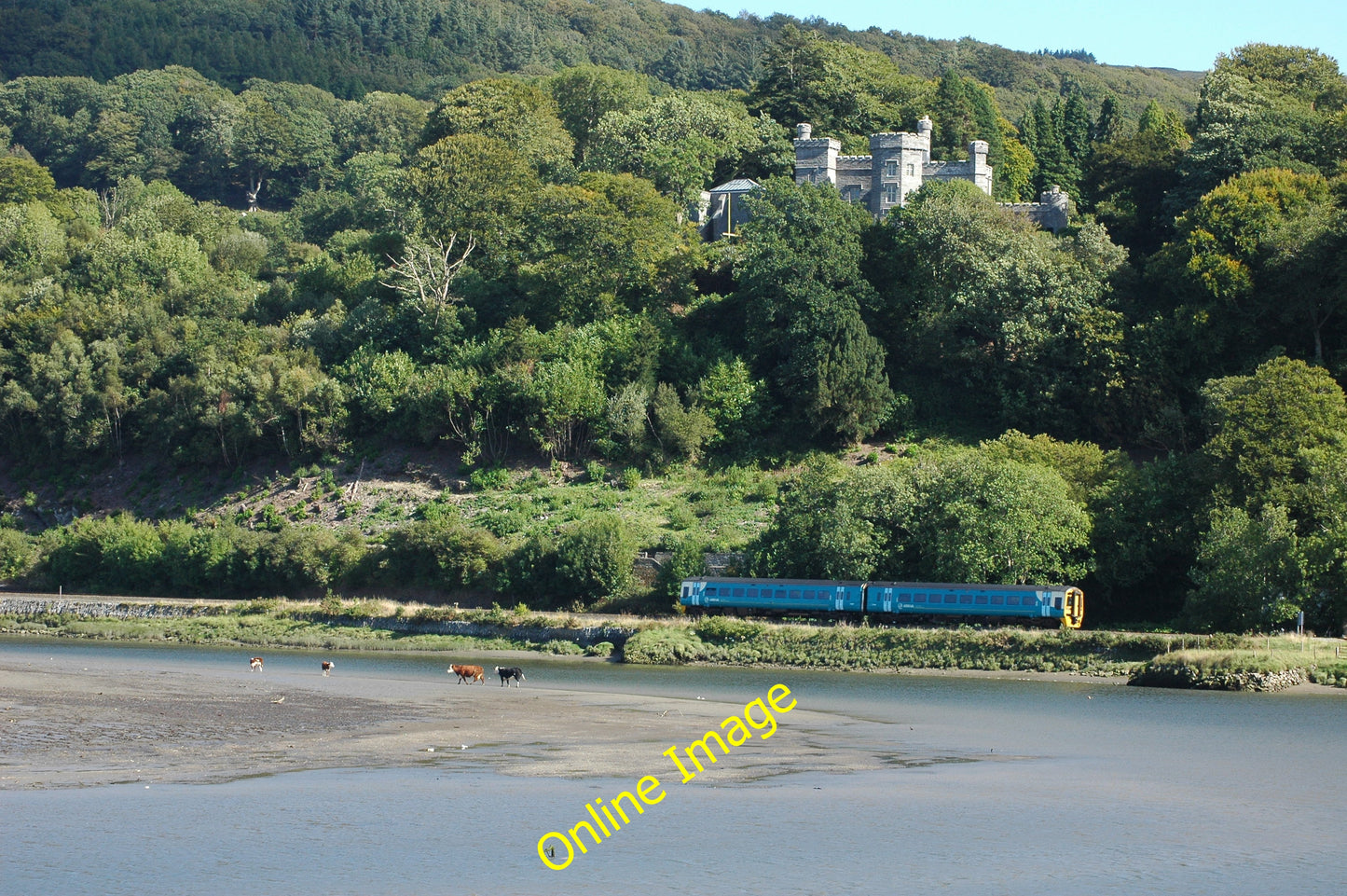 Photo 6x4 A train passing below Glandyfi Castle A Shrewsbury bound Arriva c2010