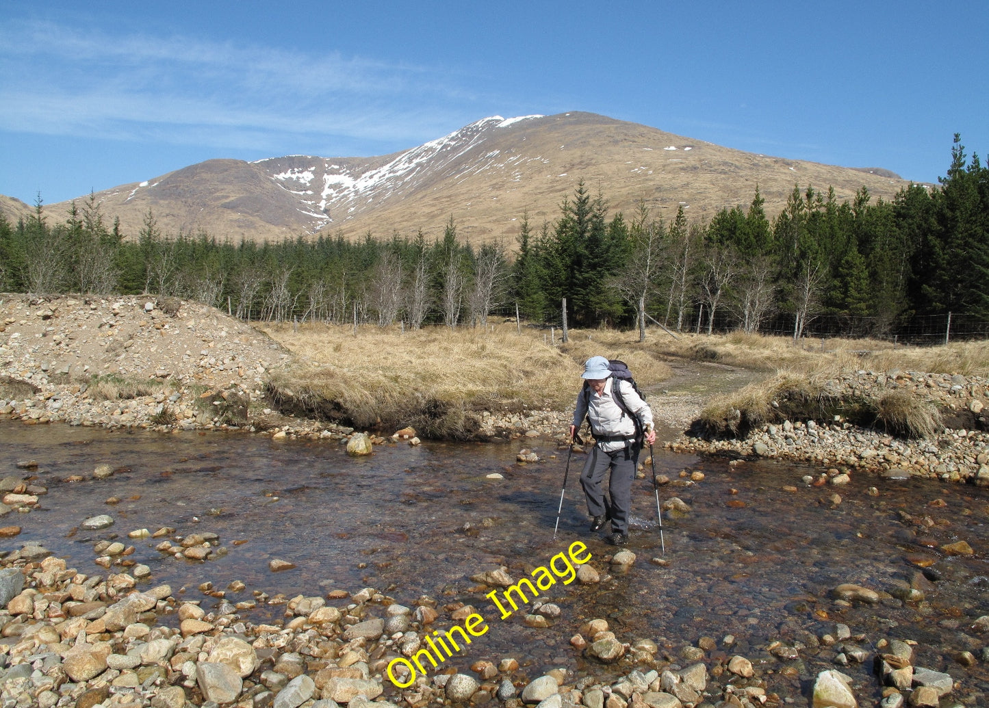 Photo 6x4 Ford of Allt Ghabhar Clashgour As walkers make their way W. alo c2010