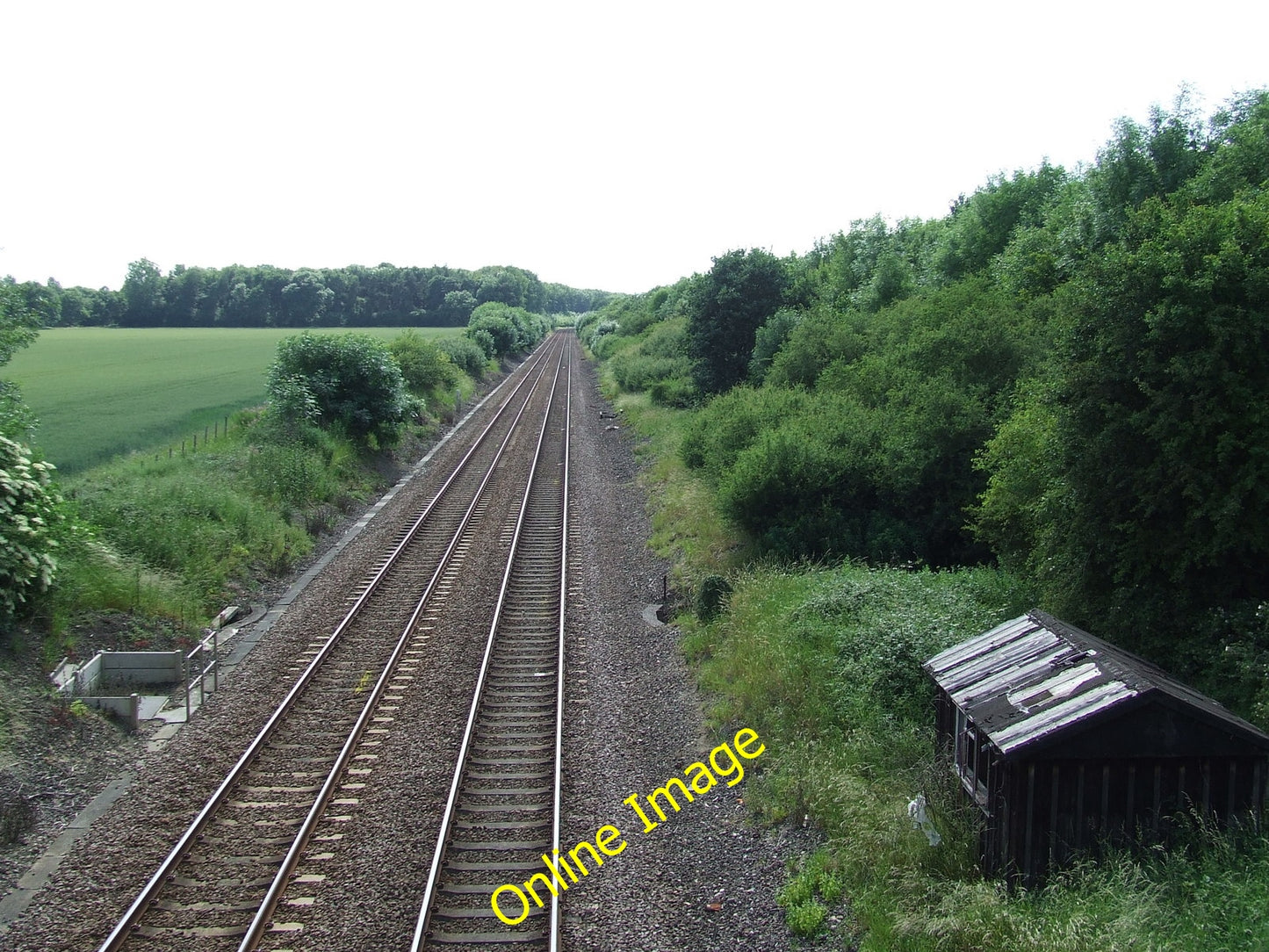 Photo 6x4 Railway Lines Hethersett Looking south west along the Ely to No c2010