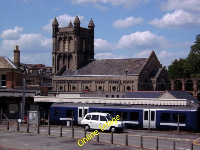 Photo 6x4 Town Railway Station and St Botolph's Church, Colchester, Essex c2009