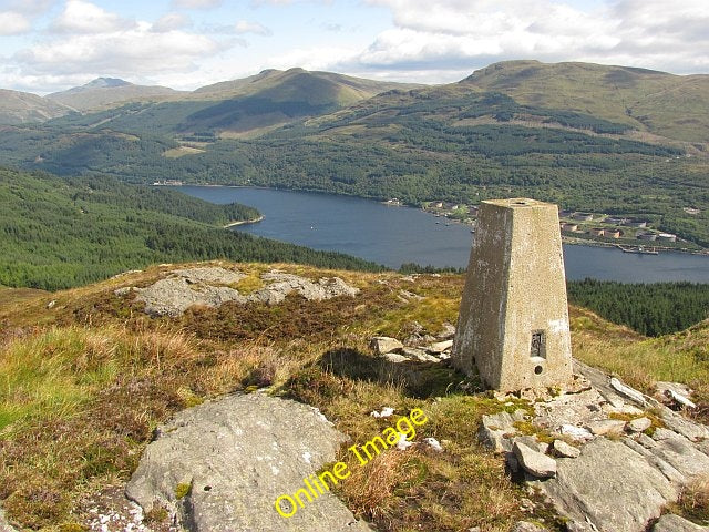 Photo 6x4 Triangulation pillar, Clach Bheinn Carrick Castle View over McK c2010