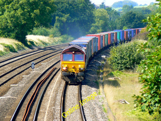 Photo 6x4 Class 66 and its train heading towards Reading, Lower Basildon  c2010