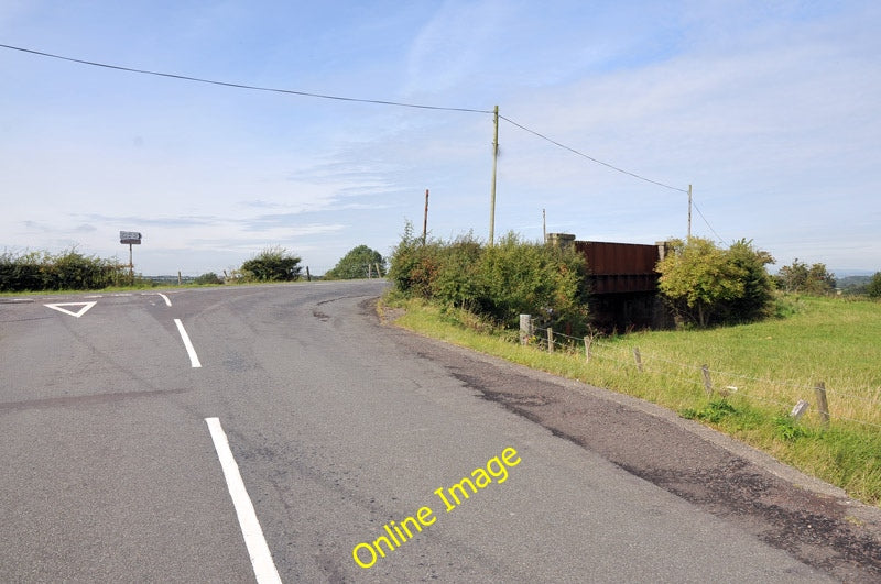 Photo 6x4 Road junction and bridge over the dismantled railway near Millh c2010