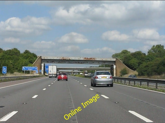 Photo 6x4 M5 Motorway - railway overbridge near Churchdown Badgeworth The c2010