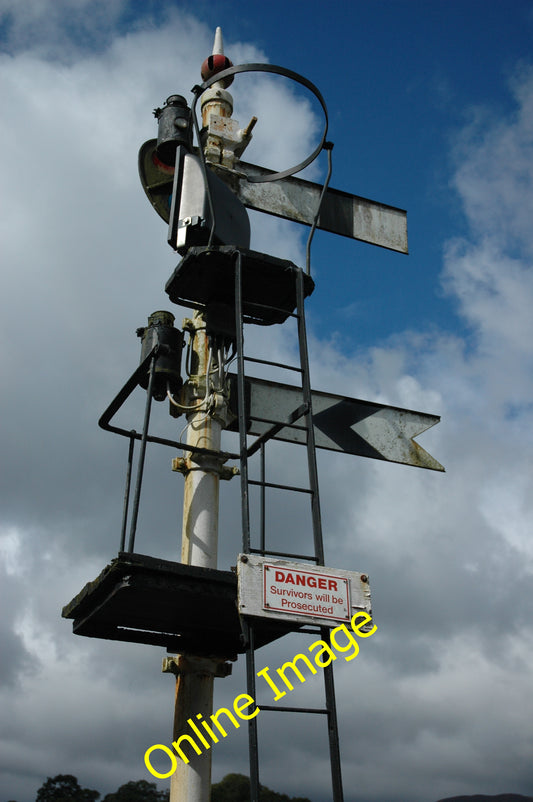 Photo 6x4 Former signal, Penmaenpool A former railway signal with a dange c2010