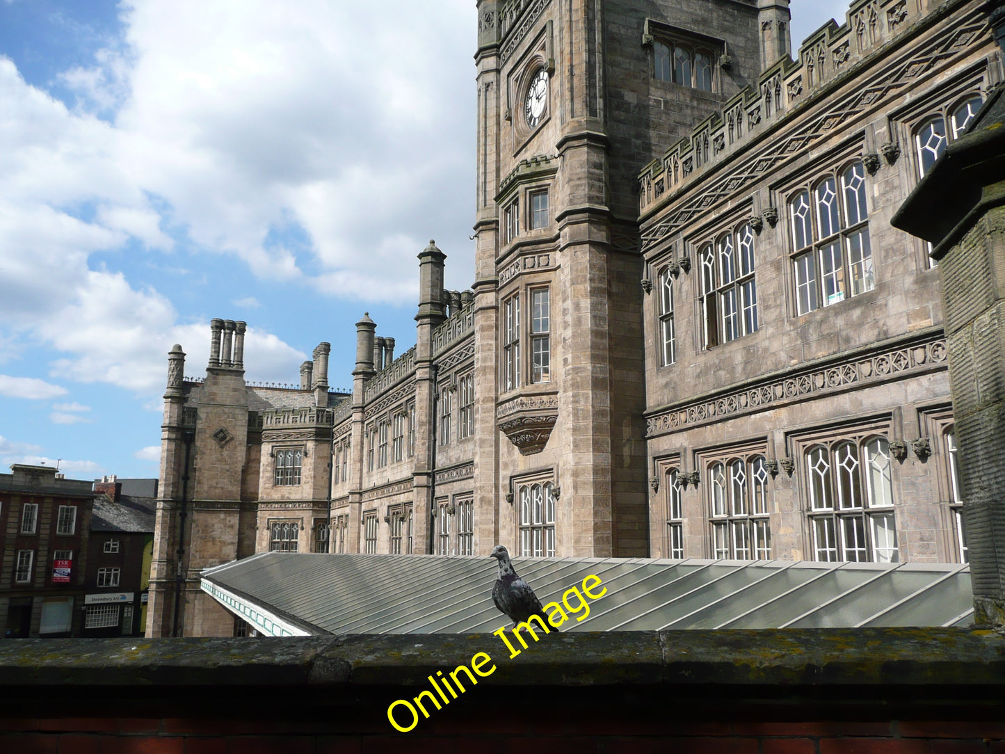 Photo 6x4 Pigeon posing in front of the railway station Shrewsbury  c2010