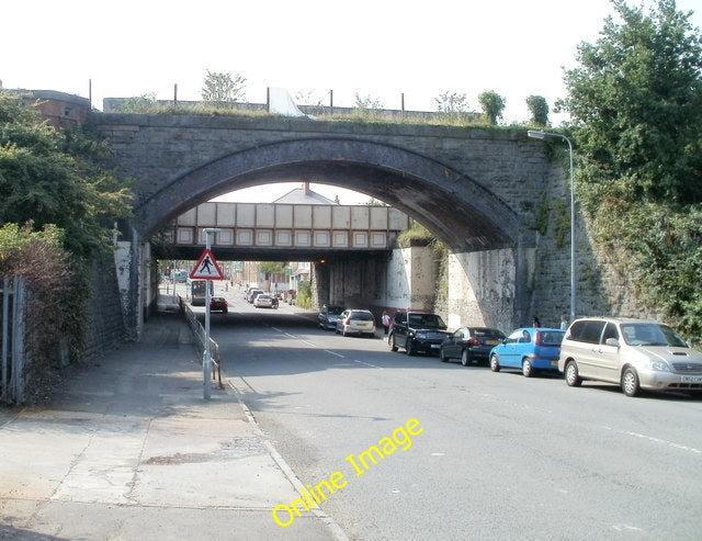 Photo 6x4 Two railways bridges, South Park Road, Cardiff Cardiff\/Caerdyd c2010