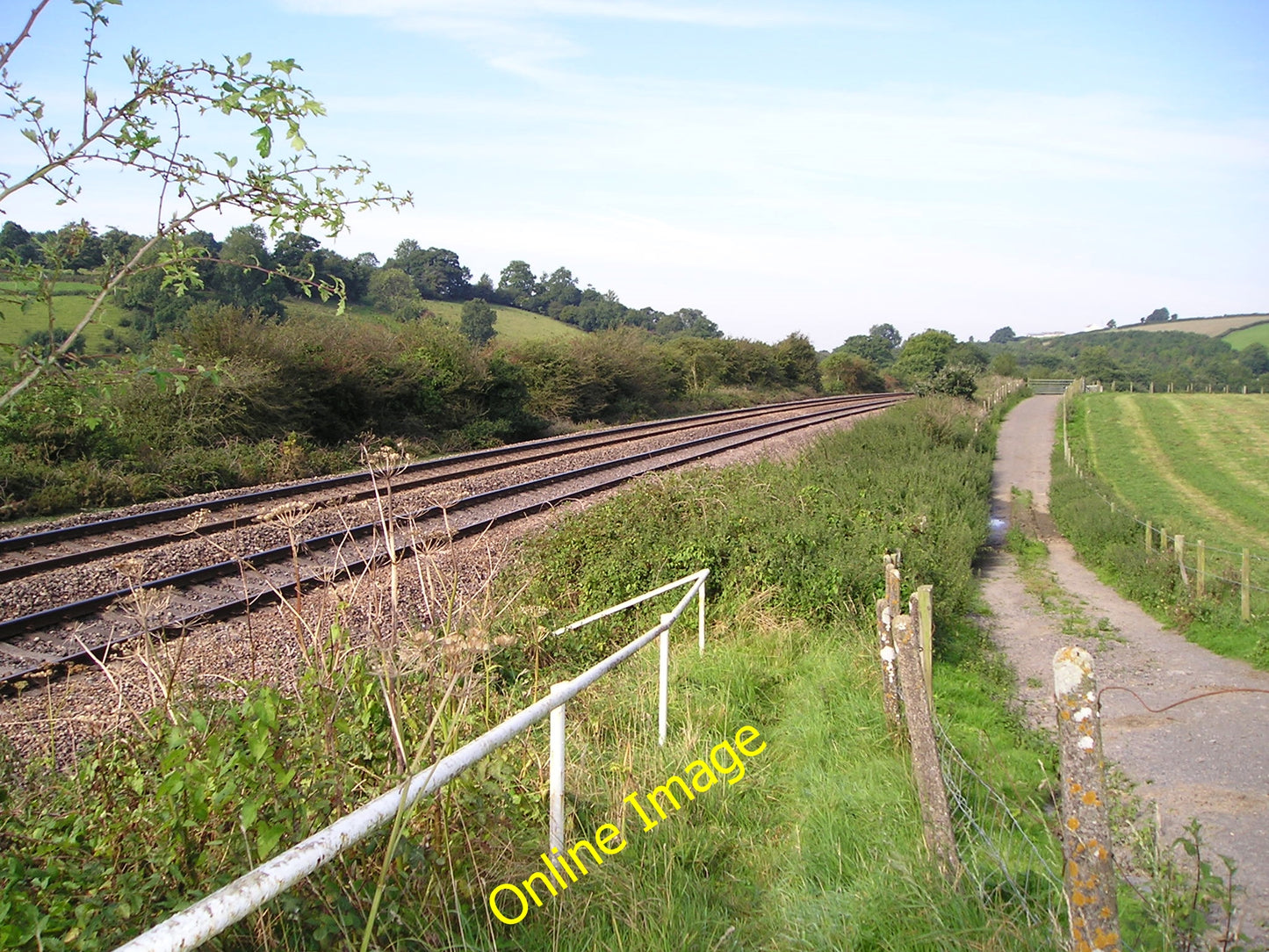 Photo 6x4 Bancyfelin Station? The path with a white picket gate at the to c2010