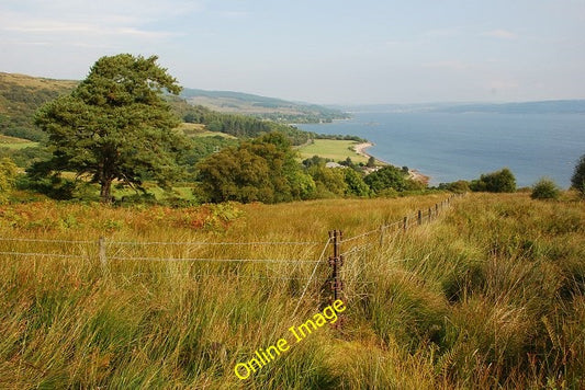 Photo 6x4 Corner of a fence Inverneill The corner post is an older iron p c2010