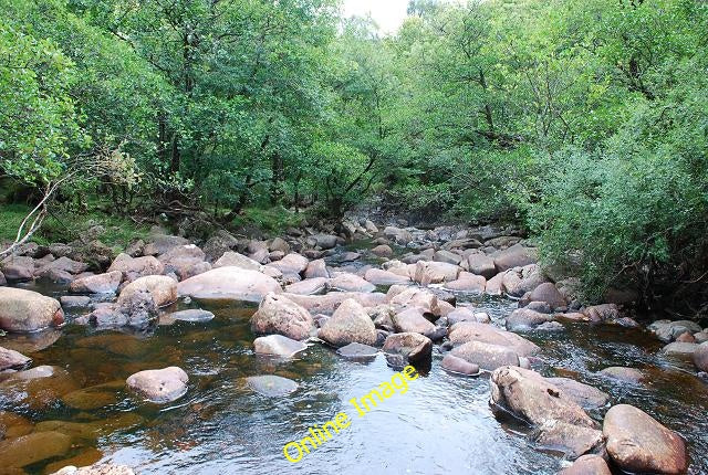 Photo 6x4 Stronachullin Burn Inverneill Looking downstream from the ford. c2010