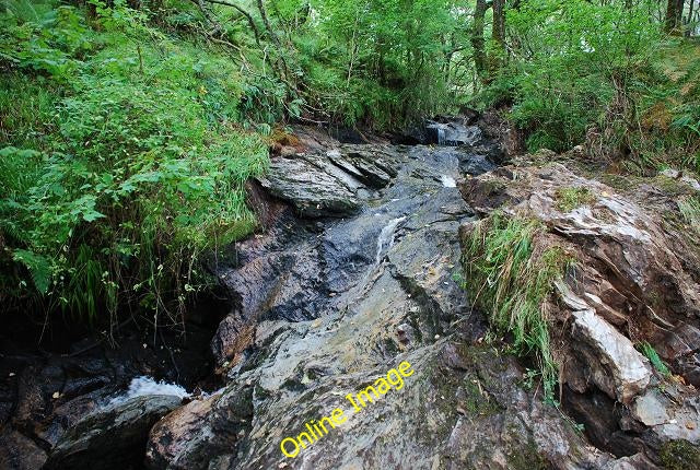 Photo 6x4 Allt Dubh in low flow Inverneill The Allt Dubh, having run thro c2010