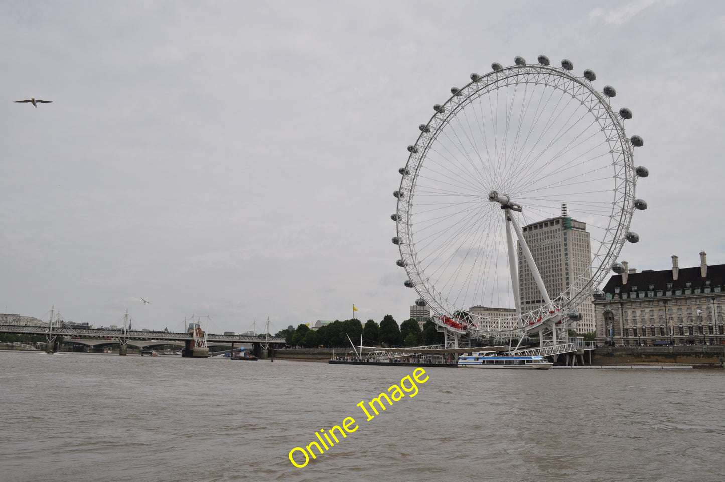 Photo 6x4 London : Westminster - River Thames & London Eye From a boat do c2010