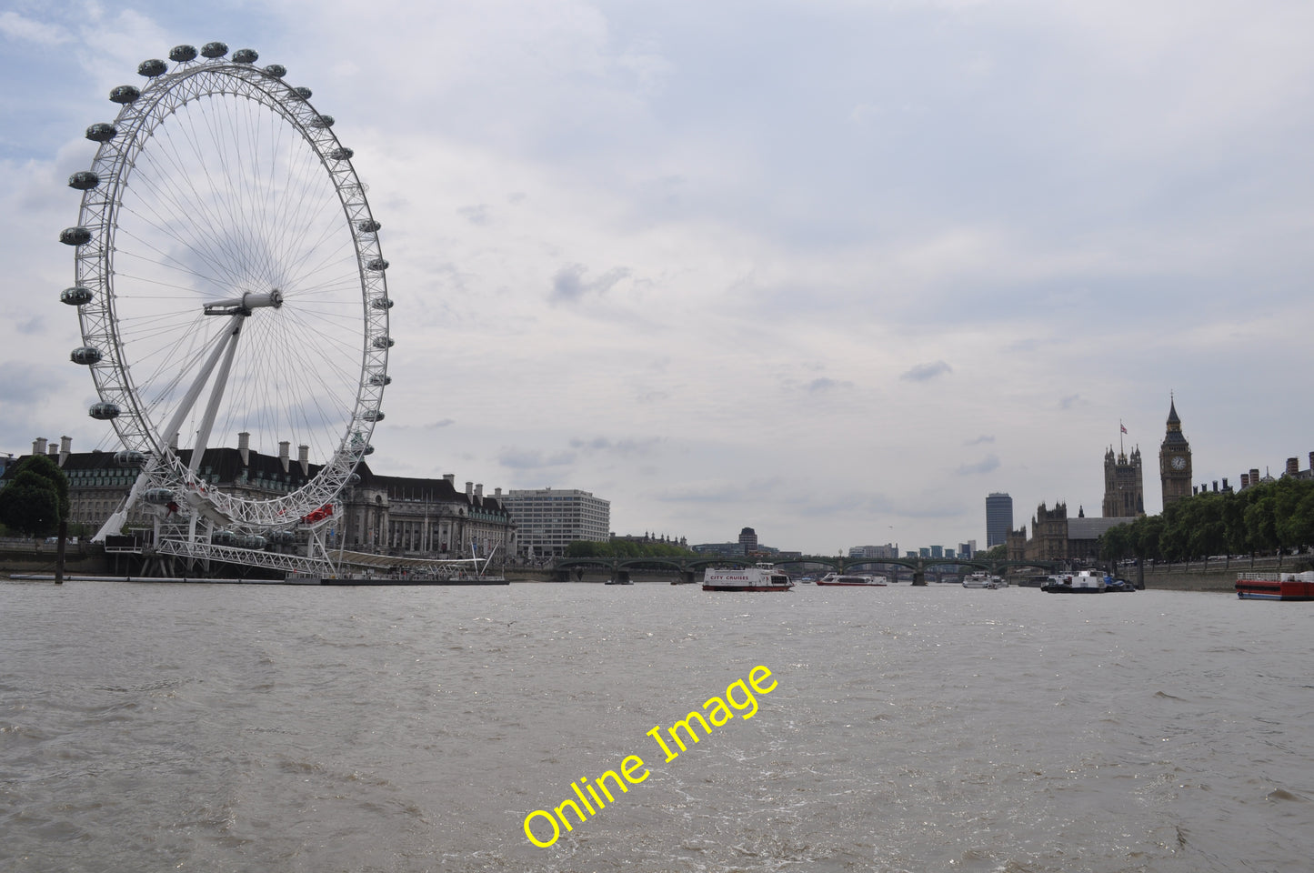 Photo 6x4 London : Westminster - River Thames Looking back up the River T c2010