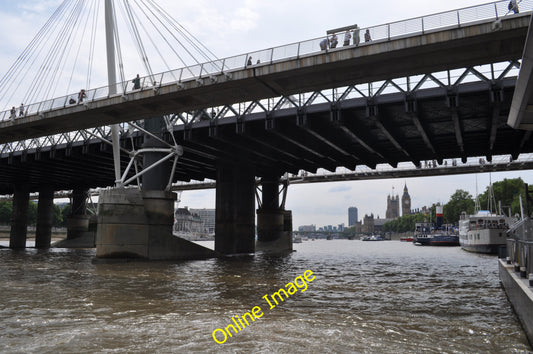 Photo 6x4 London : Westminster - River Thames & Hungerford Bridge One of  c2010