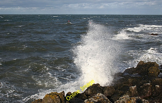 Photo 6x4 Sea Spray (1) Inverkeilor Just at this point, there is a rock o c2010