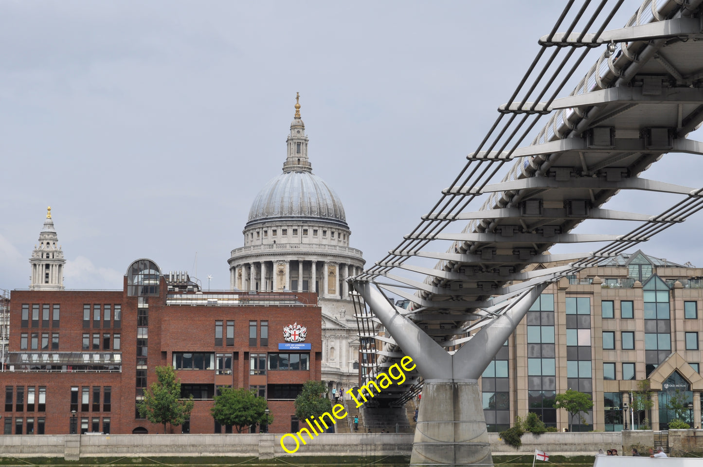 Photo 6x4 London : The City - Millennium Bridge & St Paul's Before the br c2010