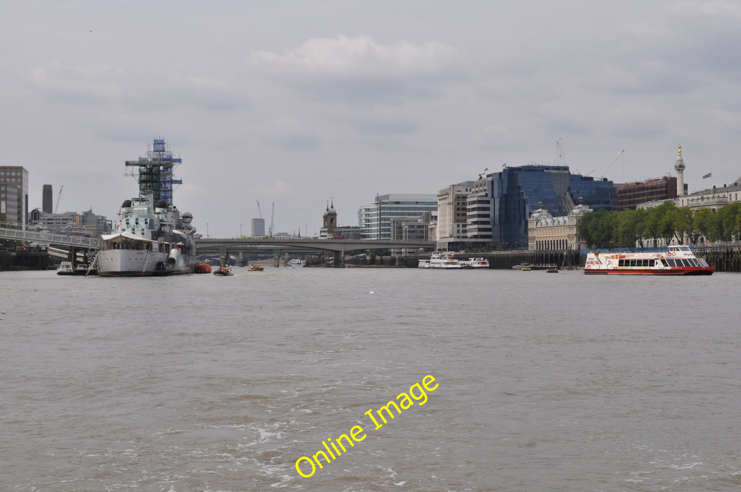 Photo 6x4 London : Tower Hamlets - River Thames HMS Belfast can be seen o c2010