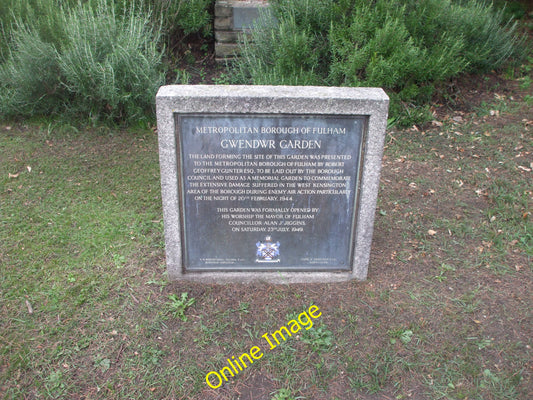 Photo 6x4 Plaque in Gwendwr Garden, near Talgarth Rd, London Kensington\/ c2010