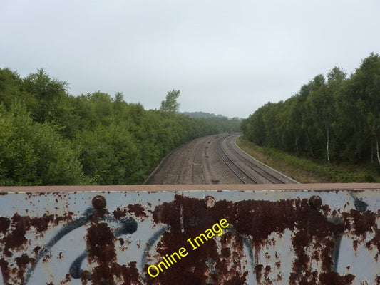 Photo 6x4 Two railway lines from a rusty footbridge Clay Cross The line f c2010