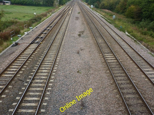 Photo 6x4 Four railway lines and vanishing point Grassmoor Bridge Street, c2010