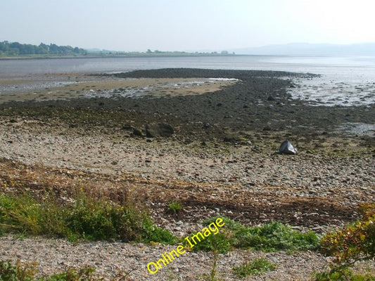 Photo 6x4 Mound east of Ardmore Point Kelhurn The dark, curving structure c2010