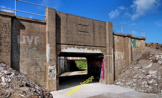 Photo 6x4 Railway bridge, Whitehead (6) The up line crosses a path to the c2010