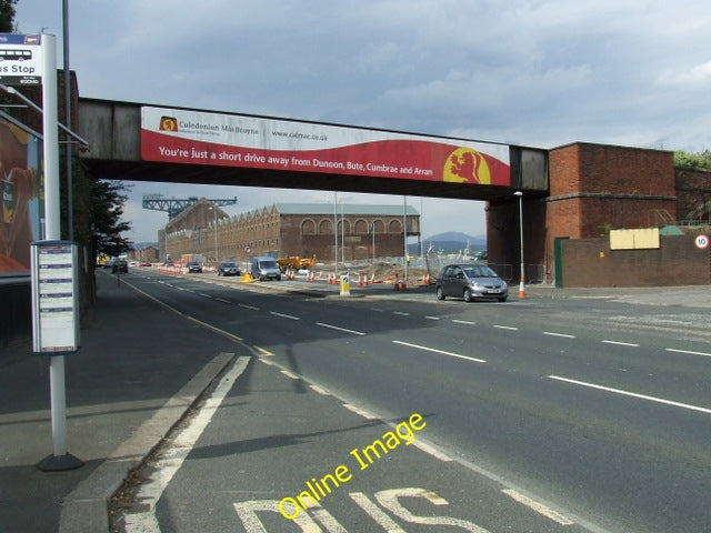 Photo 6x4 Ladyburn railway bridge Port Glasgow Carries the disused line t c2010