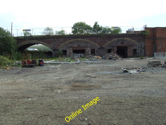 Photo 6x4 Ladyburn railway bridge approach Port Glasgow This graded viadu c2010