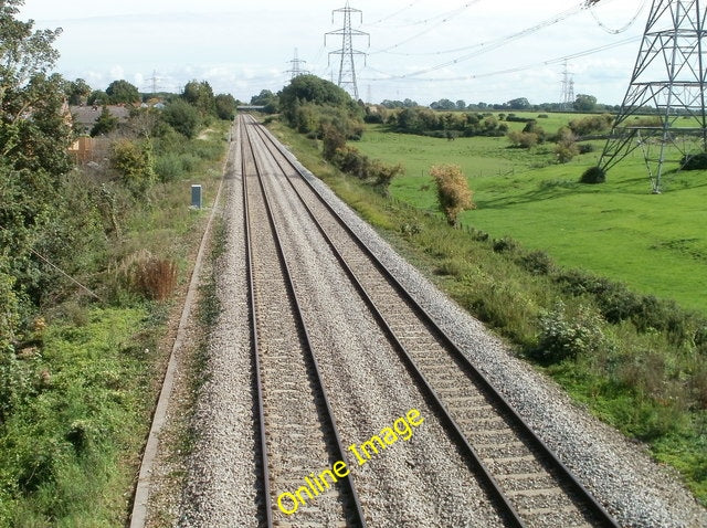 Photo 6x4 Sudbrook : railway lines heading for Chepstow Leechpool Viewed  c2010