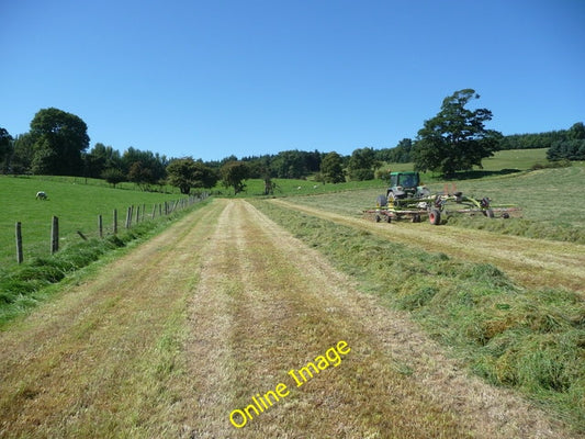 Photo 6x4 Hay making near Chirk Castle Fron Isaf\/SJ2740 The driver looke c2010