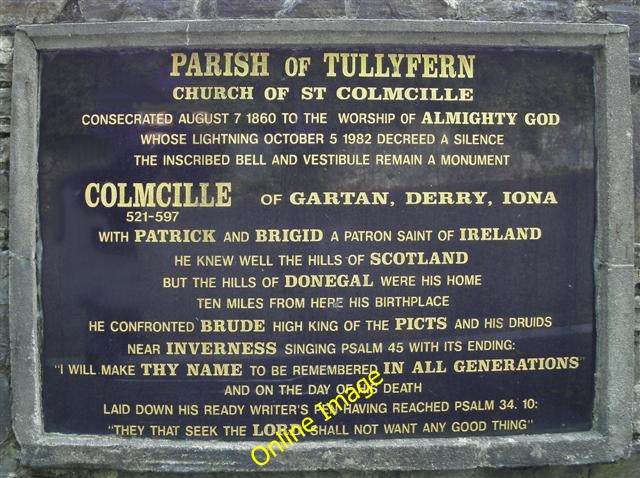 Photo 6x4 Plaque, St Colmcille's Church Baile na nGalloglach It is locate c2010