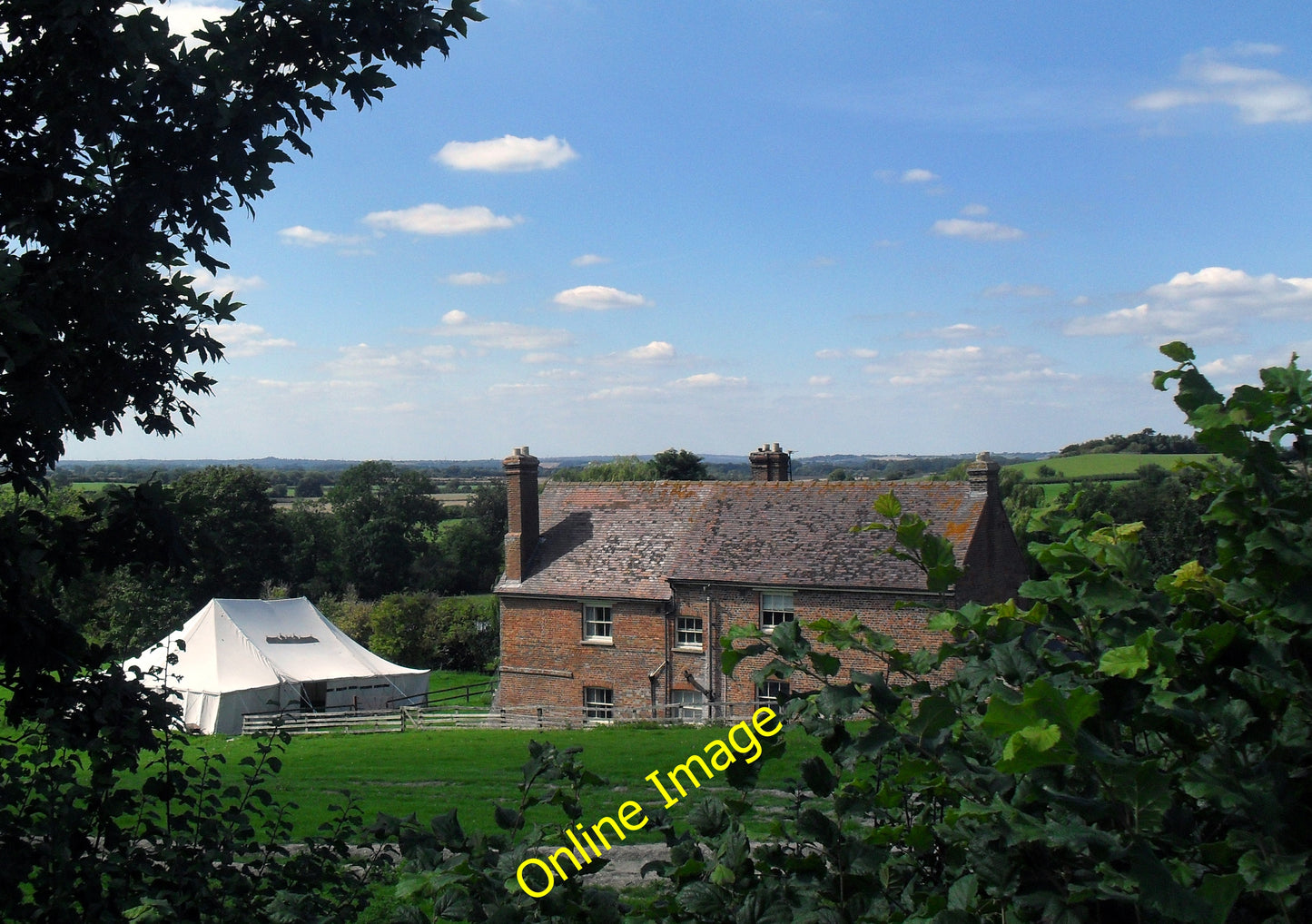 Photo 6x4 Farmhouse and Tent, Stoke Talmage This hillside is really the l c2010