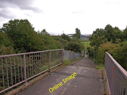 Photo 6x4 Footbridge, Arkleston Renfrew This bridge crosses the M8, looki c2010