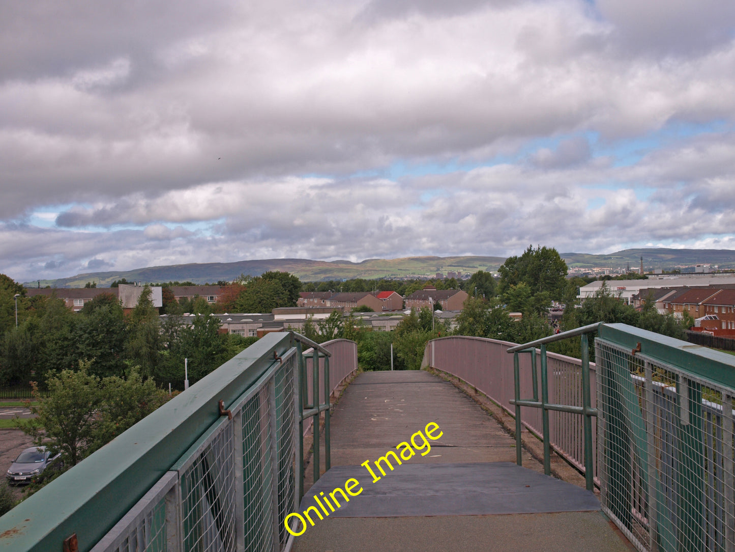 Photo 6x4 Footbridge, Arkleston Renfrew Crossing the M8. View over Renfre c2010